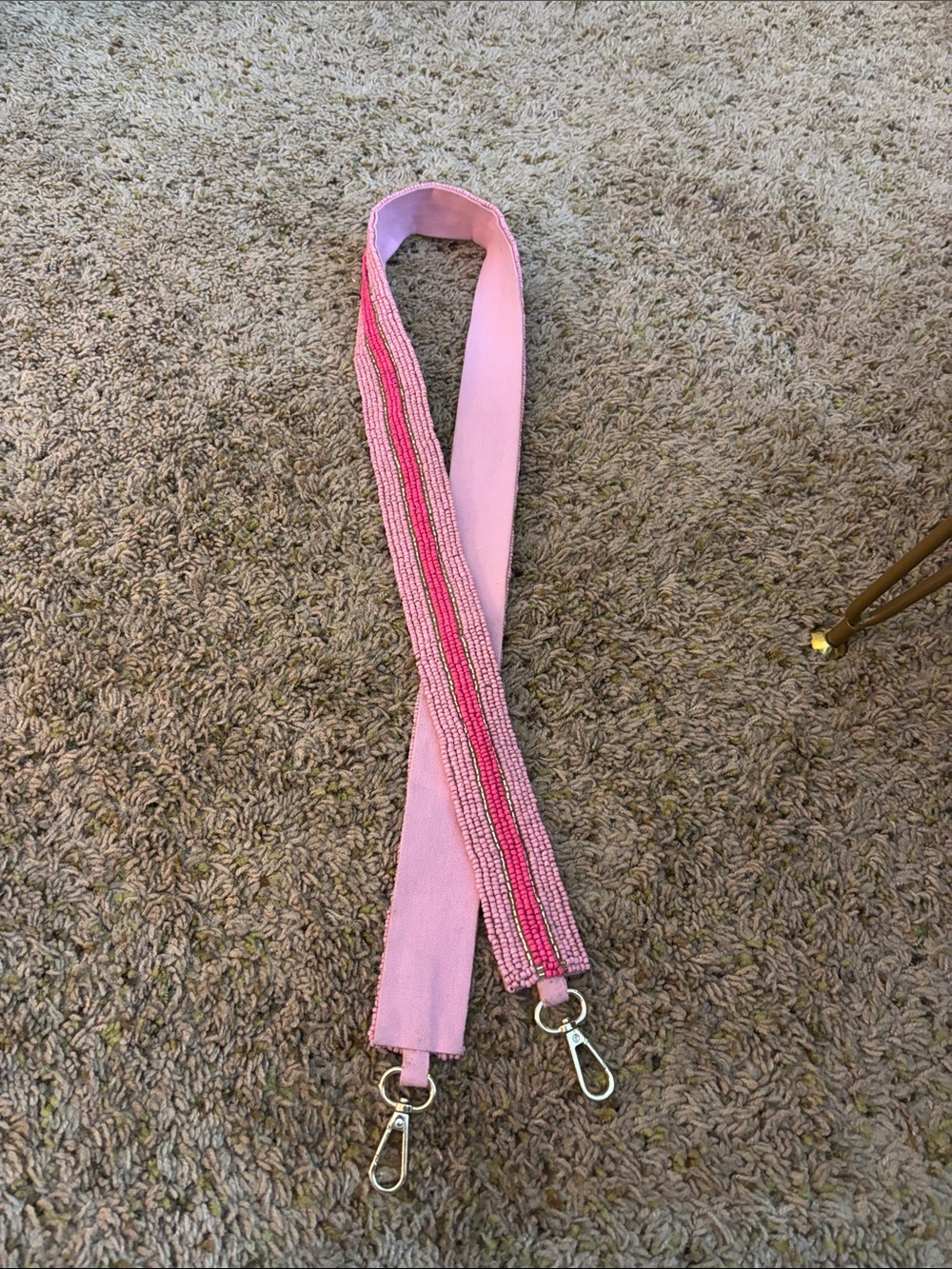 Pink Beaded Bag Strap